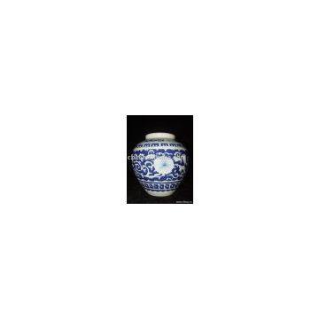 Precious blue-and-white porcelain jar, antiques