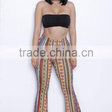 brown fancy bell bottomed pants and top set /19 color xayn tie dye wide legging flare trousers and top two piece set