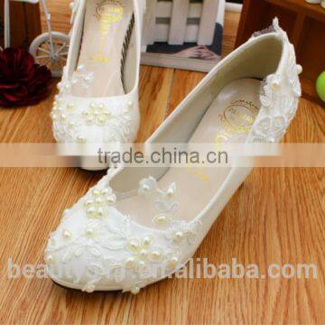 White wedding dress dresses high heels wholesale the new lace hand wedding shoes PU bridal shoe WS018