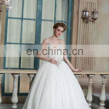 ED Exquisite Sweetheart Beaded Waist Lace Ball Wedding Dress Bridal Gown