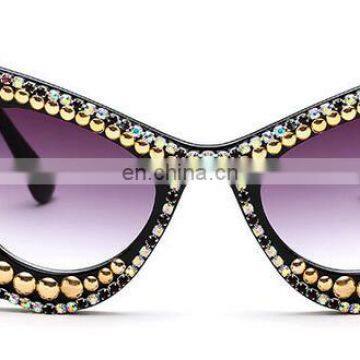 Luxury Fashion Sunglasses Square Rhinestone Sparkling Cat Eye Sunglasses photo-6