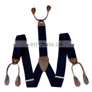 Stripe Color Braces Suspenders With Leather End Finish photo-4