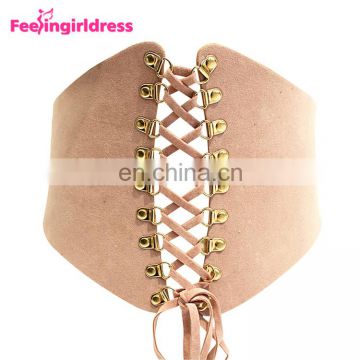 Women Bandage Shape-Making Lace Up Wide Waist Fashion Belt Waistband Elastic