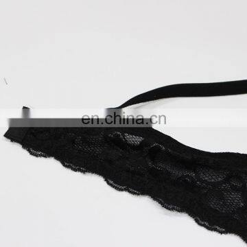 2017 Hot Images Black Lace Side Sexy Lingerie Girls Stylish Plus Size Full Cup Fancy Bra and Panties Brassiere photo-3