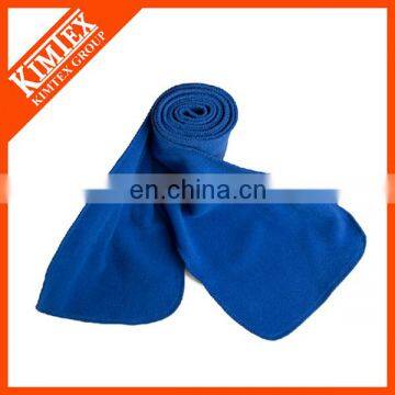 Blue custom promotional polyester fleece scarf