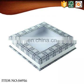 Glitter Square Paper Gift Packing Box With Window photo-3