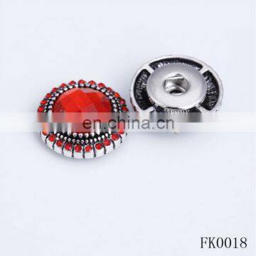 nickel free lead free fashion red crystal button ring snap button metal push button switch