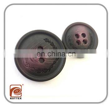 Custom Made Resin Horn Suit Button With Concave Logo For Garment Suit