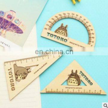 Wood Scale Metric Square Triangle Ruler