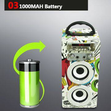 2018 New Design Portable Speaker Active Set KTV Karaoke Rechargeable 1200mah Battery Stereo Wireless With USB/TF Card photo-4