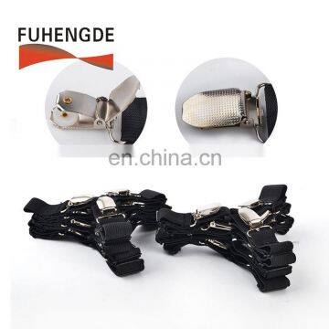 High quality bed sheet corner holders elastic grippers suspenders holder straps clips fasteners with metal adjusters