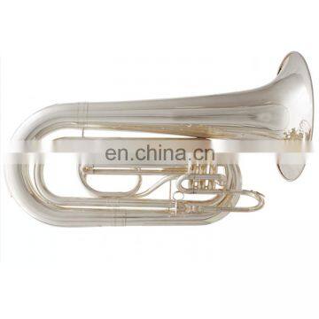 Silver plated Bb key marching tuba brass wind instruments