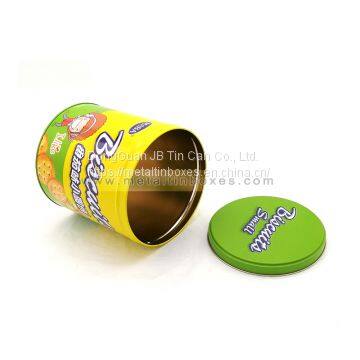 Wholesale round metal tin box for biscuit