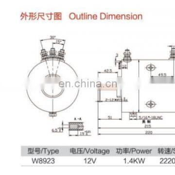 12V 1400W Winch dc Motor for Electric Car photo-2