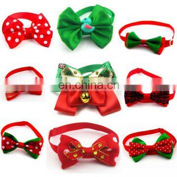 New Arrived Polyester Christmas Series Footprint Bell Pet Dog Bow Ties Collar Bow