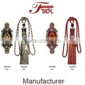 JCB107AB beaded fringe metal wall hook curtain tassel fringe