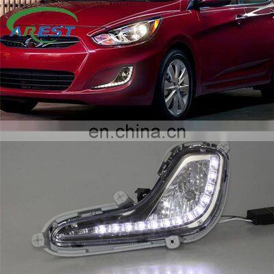 2PCS LED Daytime Running Light Fog Light DRL Xenon Lamp For Hyundai Accent Solaris 2010 2011 2012 2013 fog lamp cover daylight