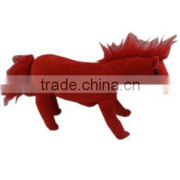 plush red horse hand puppet toy