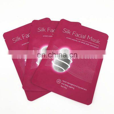 Three Side Seal Packaging Plastic Pouch Custom Printing Facial Mask Bag Heat Sealing Aluminum Foil Flat Pouch