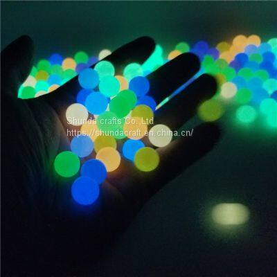 China 6/8/10/12mm Glow In The Dark DIY Kids Bracelet Bead Fluorescent Plastic Round Beads Luminous Straight Hole Bead Jewelry