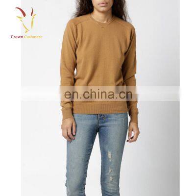 Fashionable Long Sleeve Crew Neck Cashmere Pullover Sweater for Ladies photo-2