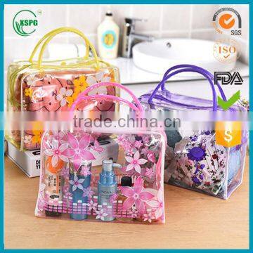 Promotional hot clear PVC plastic cosmetic travel bag