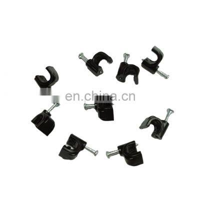 Plastic Round Adjustable Cable Clips Plastic Cable Clip With Steel Nail Plastic Wall Cable Clip