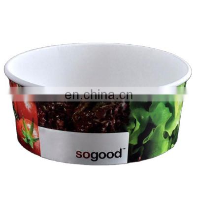 1300ml take away paper disposable salad bowl with plastic lid