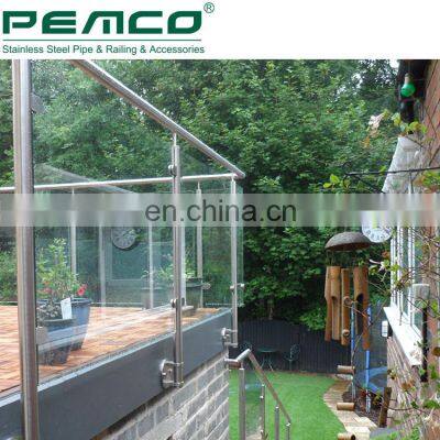 Deck Cheap Glass Balustrade Balcony Stainless Steel Baluster Glass Railing photo-5