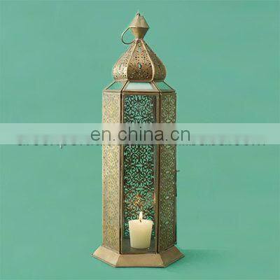 Gold Plated Morrocane Antique Metal Fancy Home Decor Lantern