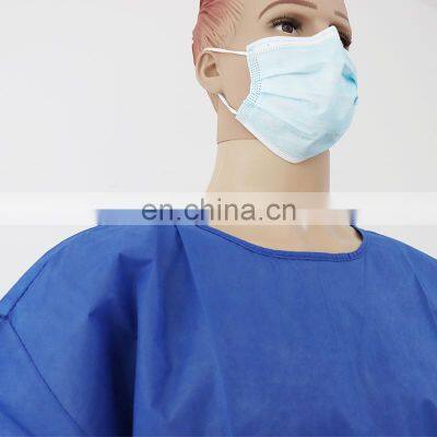 Disposable Patient Gown Short Sleeve Dark Blue Universal Isolation Gown photo-3