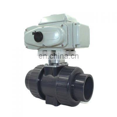 CTB two way motorized pvc ball valve with electric actuator 220V 380V 24V valve actuator actuated ball valve pvc