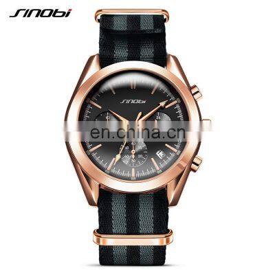 SINOBI New Hot Sale Fashion Watches S9742G Gentleman Business Handwatch Luminous Function Male Wristwatch