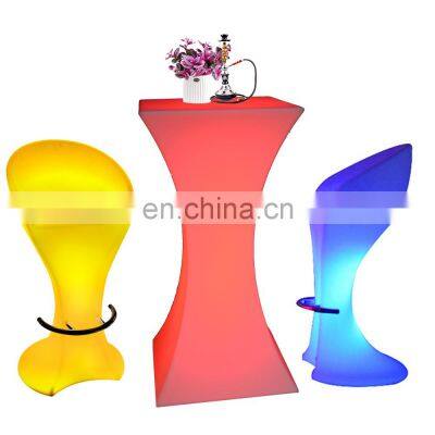 glow illuminated event night club LED luminous color changing bar table with ice bucket bar furniture