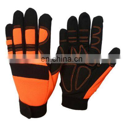 Construction Heavy Industry  Anti-slip Synthetic Leather Palm Mechanic Work Safety Gloves