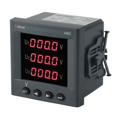 Acrel three phase voltmeter with RS485 communication AMC96L-AV3/C LCD display cut out 88*88mm