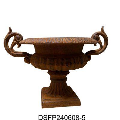 Antique Style Garden Planter Antique Brown Cast Metal Flower Pot Planter