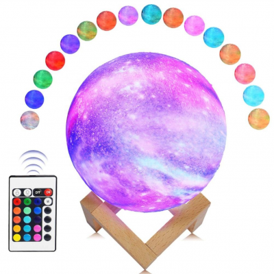 15cm 16colors 3D LED Lunar Mars Jupiter Flash Light Starlight Touchable Galaxy Planet Lamp