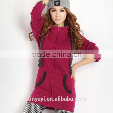 2015 Fashion custom women high quality fitness hoody 100 cotton from China garment factory