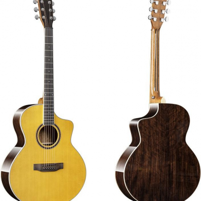 Hot Selling YAN/OEM Y-41JF 41 Inch Acoustic Guitar (Spruce Solid Top, Walnut Back&Sides) with Maple+Fishing Line Soundhole Rosette & Glossy Finish