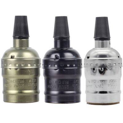 Short Aluminum Bronze Pearl Black Silver Lamp Holder E26 Lamp Socket With 007 Cord Grips