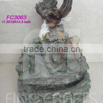 Polyresin tercel statue indoor water fountain