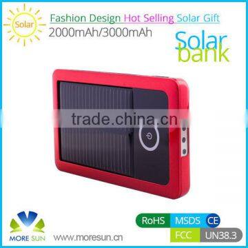 2015 wholesale 3000mah solar cellphone power bank charger , portable solar power bank 3000mah