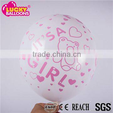 12 inch high quality baby party latex balloons it's a girl wholesale