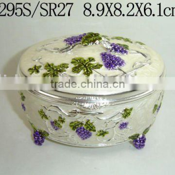 Colored Round Metal Jewelry Box With Velvet(LD-295S/SR27)