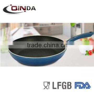 non-stick aluminum forged frying pan with blue color painting QD-FA020