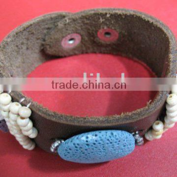 Lava leather bracelet