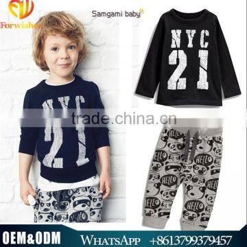 2016 Comfortable Fashion Baby Summer Clothes Cute Boy 100% Cotton Sets Kids Casual Panda Printed Sets