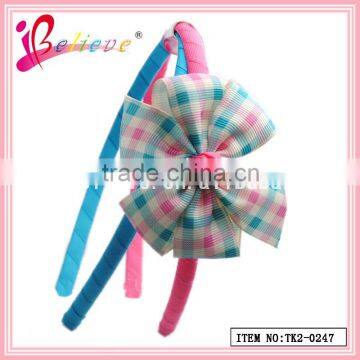 Elegant new fashion gingham ribbon hairbands girls hair jewelry (TK2-0247)