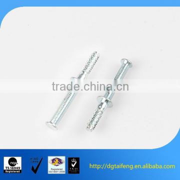 nickled coated slotted steel metal sheet double threaded screw